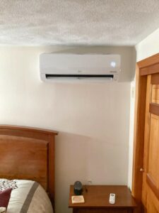 N.E.T.R., Inc., installed an LG ductless system for heating and cooling this multi-family home. 