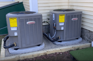 Two outdoor condenser units were replaced with Lennox condensers for greater efficiency. 