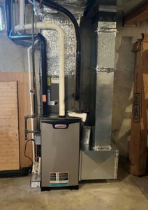 The furnace in the basement was replaced with a Lennox furnace for better efficiency.